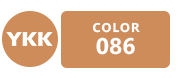 Toutes les fermetures éclair YKK couleur chameau avec le code couleur 086